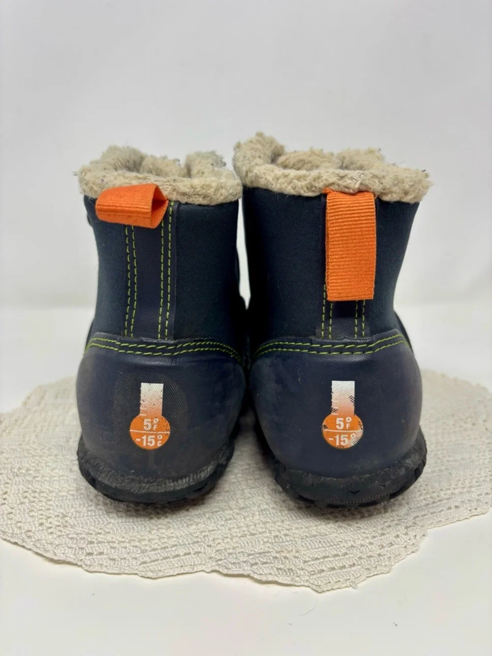 BOGS Waterproof Neoprene Bungee Lace Insulated Rain Snow Boots Dark Blue